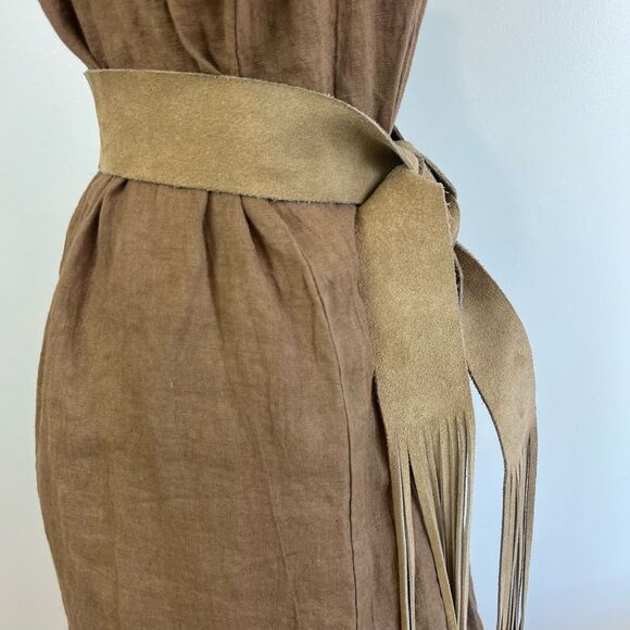 Vintage Anne-X Women’s Small Tan Leather Western Fringe Belt 29” Length BOHO - Picture 9 of 11